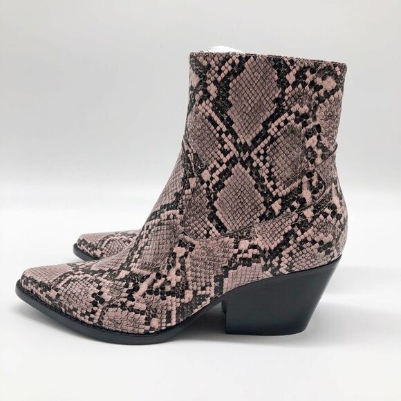 JEFFREY CAMPBELL Kelam Pink Snake-Embossed Bootie - Picture 6 of 10